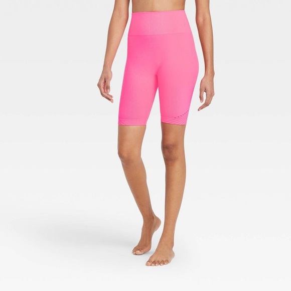 JoyLab Pants - (A55) NEW JoyLab Women's‎ High-Rise Seamless Bike Shorts 7", Pink, Size M, NWOT